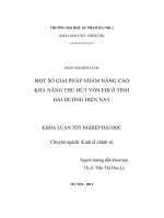 Một số giải pháp nhằm nâng cao khả năng thu hút nguồn vốn FDI ở tỉnh Hải Dương hiện nay
