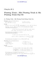 Phương trình, bất phương trình, hệ phương trình đại số