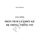 GIÁO TRÌNH PHÂN TÍCH VÀ THIẾT KẾ HỆ THỐNG THÔNG TIN