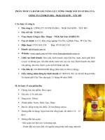 PHÂN TÍCH  ĐÁNH GIÁ NĂNG LỰC CÔNG NGHỆ SẢN XUẤT BIA CỦA CÔNG TY CỔ PHẦN BIA   NGK SÀI GÒN  TÂY ĐÔ