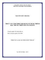 LUẬN ÁN TIẾN SĨ TRUY VẤN ẢNH THEO NỘI DUNG SỬ DỤNG TRÍCH ĐẶC TRƯNG TRÊN NỀN WAVELETS