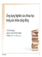 Ứng dụng Nghiên cứu Khoa học trong sức khỏe cộng đồng