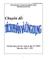 Chuyên đề tích phân và ứng dụng
