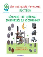 CÔNG NGHỆ – THIẾT BỊ SẢN XUẤT  GẠCH ỐNG XMCL QUY MÔ CÔNG NGHIỆP