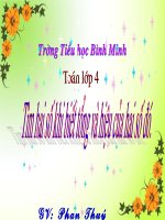 tìm hai số khi biết tổng và hiệu