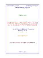 nghiên cứu đánh giá ô nhiễm nước và quản lý bảo vệ chất lượng nước sông đào, nam định