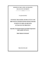 nghiên cứu thực trạng và một số giải pháp phòng chống cận thị ở học sinh trung học cơ sở khu vực trung du tỉnh thái nguyên bản tóm tắt tiếng anh