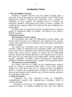 mô hình phân tích năng lực cạnh tranh của các ngân hàng thương mại việt nam bản tóm tắt tiếng anh