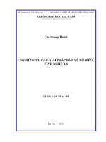nghiên cứu các giải pháp bảo vệ bờ biển tỉnh nghệ an