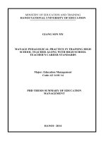 quản lí thực tập sư phạm trong đào tạo giáo viên trung học phổ thông theo định hướng chuẩn nghề nghiệp giáo viên trung học bản tóm tắt tiếng anh