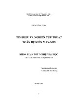 Tìm hiểu và nghiên cứu thuật toán hệ kiến Max, Min khóa luận tốt nghiệp