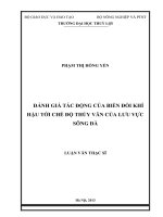 đánh giá tác động của biến đổi khí hậu tới chế độ thủy văn của lưu vực sông đà