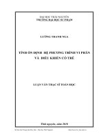 tính ổn định hệ phương trình vi phân và điều khiển có trễ