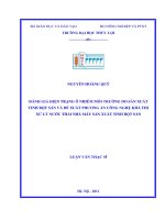 đánh giá hiện trạng ô nhiễm môi trường do sản xuất tinh bột sắn và đề xuất phương án công nghệ khả thi xử lý nước thải nhà máy sản xuất tinh bột sắn