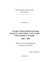 Sự điều chỉnh chính sách đối ngoại của Mỹ ở Đông Nam Á thời tổng thống G.W.Bush