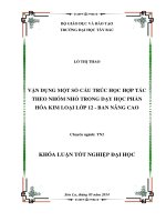 VẬN DỤNG một số cấu TRÚC học hợp tác THEO NHÓM NHỎ TRONG dạy học PHẦN hóa KIM LOẠI lớp 12   BAN NÂNG CAO