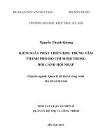 tóm tắt luận án kiểm soát phát triển khu trung tâm thành phố hồ chí minh trong bối cảnh hội nhập