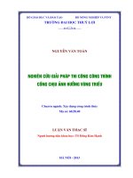 nghiên cứu giải pháp thi công công trình cống chịu ảnh hưởng vùng triều