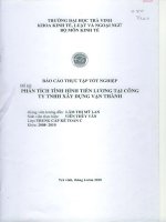 Phân tích tình hình tiền lương tại công ty TNHH XD vạn thành