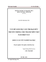 Vấn đề giáo dục giá trị đạo đức truyền thống cho thanh niên Việt Nam hiện nay