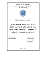 Phân tích hiệu quả hoạt động sản xuất kinh doanh của công ty CP xuất nhập khẩu TS cần thơ