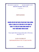 nghiên cứu đề xuất một số giải pháp tăng cường quản lý công tác tư vấn đầu tư xây dựng tại công ty tư vấn xây dựng nông nghiệp và phát triển nông thôn hà nam