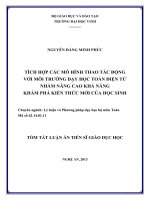 tóm tắt luận án tích hợp các mô hình thao tác động với môi trường dạy học toán điện tử nhằm nâng cao khả năng khám phá kiến thức mới của học sinh