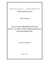 đề xuất quy trình kiểm toán chi đầu tư xây dựng cơ bản trong kiểm toán ngân sách nhà nước