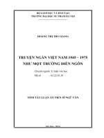 tóm tắt (tiếng việt) truyện ngắn việt nam 1945 – 1975 như một trường diễn ngôn