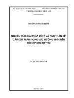 nghiên cứu giải pháp xử lý và tính toán kết cấu đập tràn trọng lực bêtông trên nền có lớp xen kẹp yếu