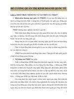 ĐỀ CƯƠNG MÔN QUẢN TRỊ KINH DOANH QUỐC TẾ