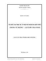 tổ chức dạy học dự án một số nội dung kiến thức chương từ trường - vật lí lớp 11 ban cơ bản