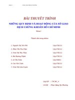 những quy định và hoạt động của sở giao dịch chứng khoán hồ chí minh