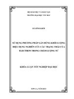 sử dụng phương pháp gần đúng khối lượng hiệu dụng nghiên cứu các trạng thái của electron trong chấm lượng tử
