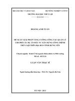 đề xuất một số giải pháp tăng cường công tác quản lý chi phí các dự án đầu tư xây dựng công trình thủy lợi trên địa bàn tỉnh hưng yên