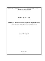 nghiên cứu tính toán tiêu nước cho hệ thống thủy nông tỉnh nam định theo kịch bản nước biển dâng