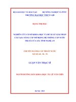 nghiên cứu cơ sở khoa học và đề xuất giải pháp cải tạo, nâng cấp mở rộng hệ thống cấp nước thị xã cửa lò, tỉnh nghệ an