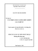 tóm tắt luận án tiến sĩ cải thiện chất lượng điều khiển các ổ đỡ từ