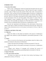 nghiên cứu tác động đến môi trường tự nhiên của quá trình đô thị hóa ở thành phố vinh, tỉnh nghệ an bản tóm tắt tiếng anh
