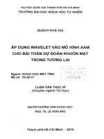 áp dụng wavelet vào mô hình amm cho bài toán dự đoán khuôn mặt trong tương lai