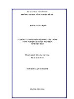 tóm tắt luận án nghiên cứu phát triển hệ thống cây trồng nông nghiệp tại huyện điện biên tỉnh điện biên