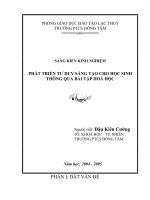 phát triển tư duy sáng tạo cho học sinh thông qua bài tập hoá học