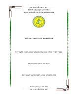 Tiểu luận xây dựng chiến lược kinh doanh cho công ty bà triệu