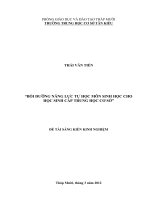 ĐỀ TÀI:  BỒI DƯỠNG NĂNG LỰC TỰ HỌC MÔN SINH HỌC CHO HỌC SINH CẤP TRUNG HỌC CƠ SỞ