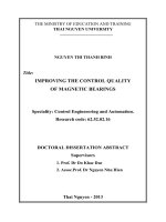 cải thiện chất lượng điều khiển các ổ đỡ từ bản tóm tắt luận án tiếng anh