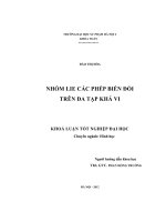 Nhóm Lie các phép biến đổi trên đa tạp khả vi Khoá luận tốt nghiệp