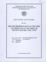 Phân tích tình hình xây dựng các công trình tại phòng QT TB trường ĐHTV