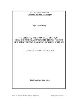 tổ chức tự học môn giáo dục học có sự hỗ trợ của công nghệ thông tin cho sinh viên trường cao đẳng sư phạm nghệ an