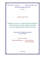 nghiên cứu kết cấu và phương pháp tính toán âu thuyền cho các công trình ngăn sông vùng ven biển đồng bằng sông cửu long