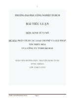 PHÂN TÍCH các LOẠI CHI PHÍ và GIẢI PHÁP tối THIỂU hóa của CÔNG TY TNHH SKURAI